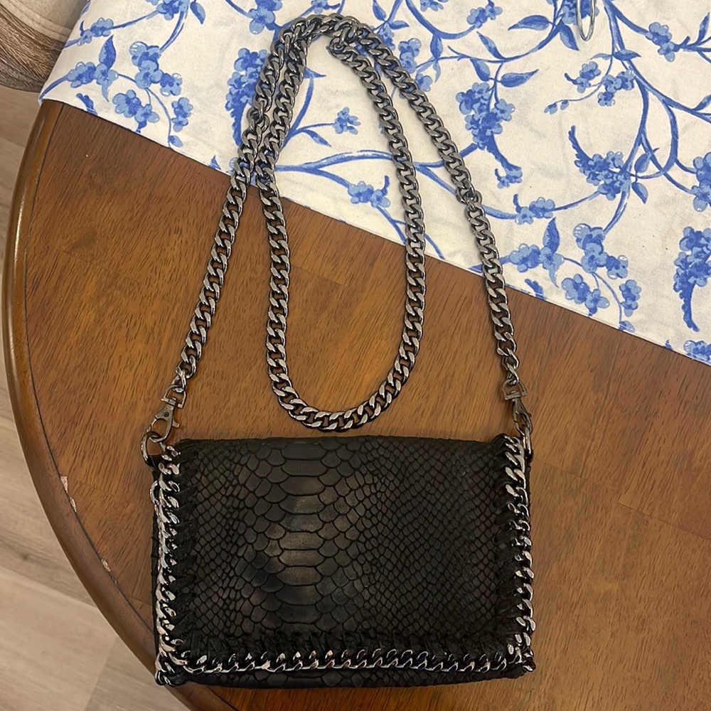 Italian leather crocodile cross body bag